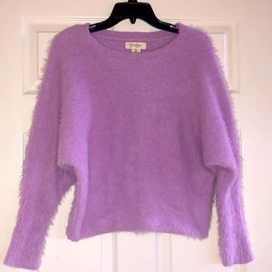 Fuzzy Purple Cropped Sweater in Medium